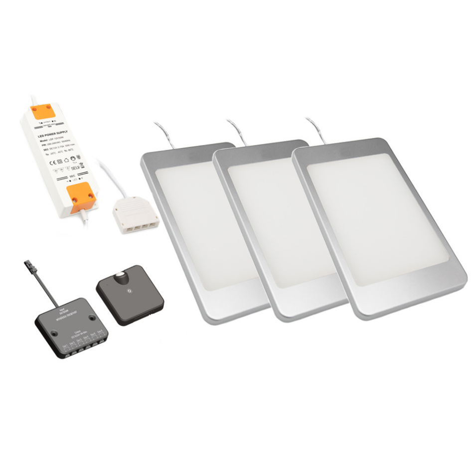Éclairage de meuble LED Apollo kit complet de 3 spots