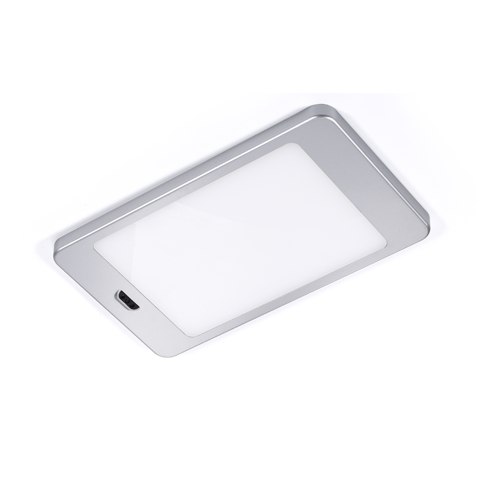 Spot en saillie LED Apollo d'éclairage de meuble - gris argenté avec détecteur