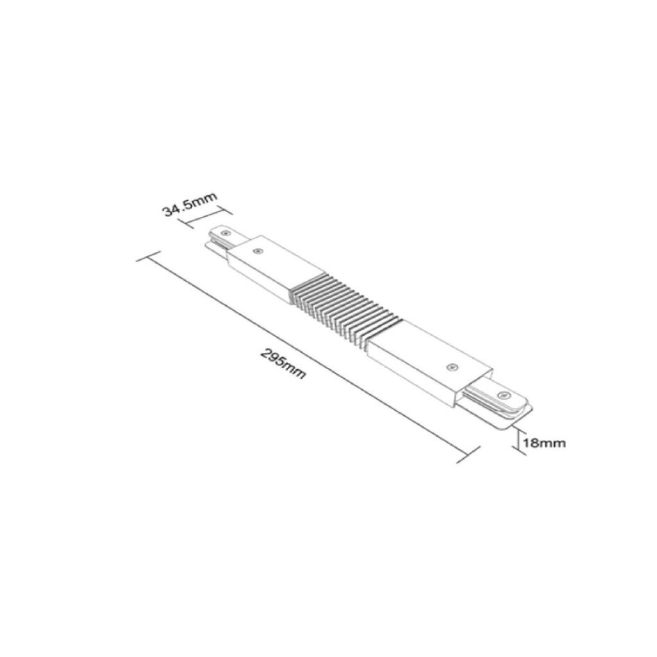 Connecteur flexible pour rail monophasé, noir