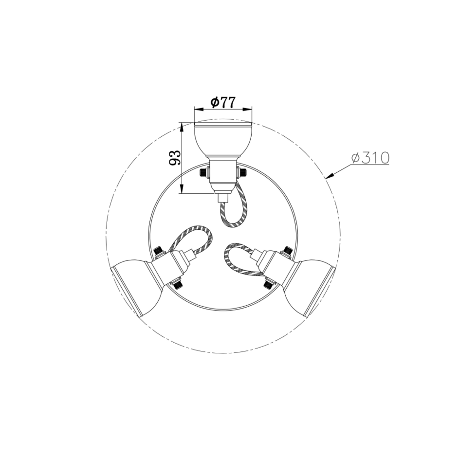 Plafonnier Mississippi - argent mat