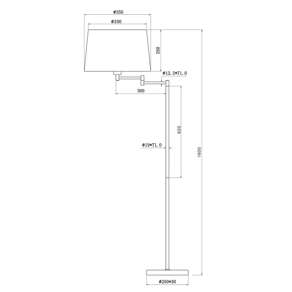 Lampadaire Andrea sans abat-jour