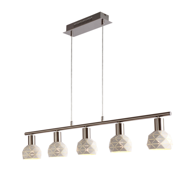 Lampe pendante moderne à 5 lampes blanche - Alabaster