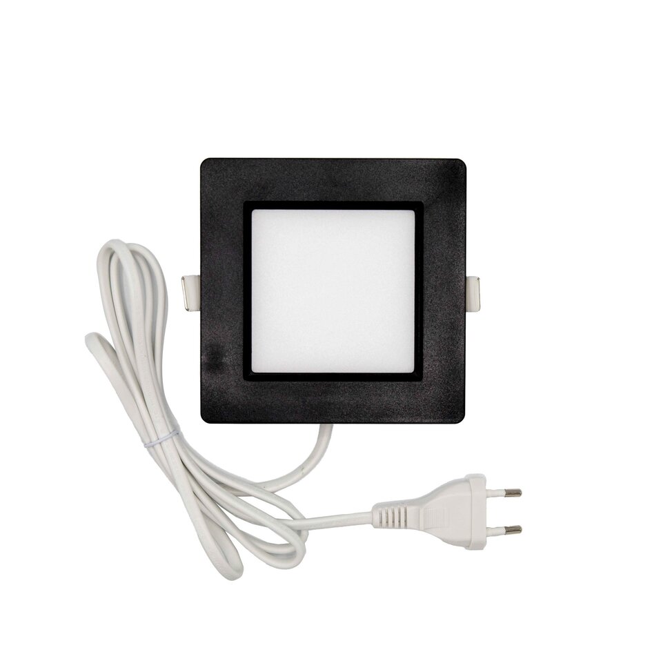 Spot encastrable LED carré 6W à température de couleur réglable - 120 x 120 mm noir