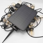 Guirlande solaire de 10 mètres, 20 lampes avec suspension, panneau solaire 6W