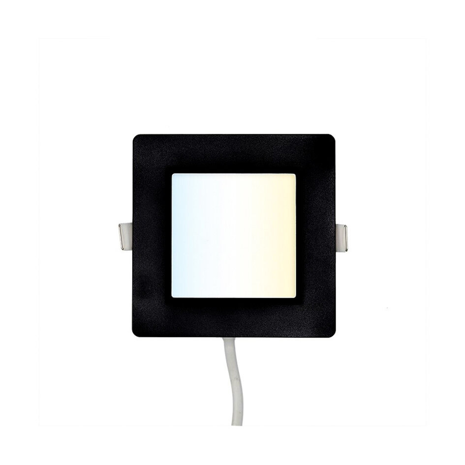 Spot encastrable LED carré 6W à température de couleur réglable - 120 x 120 mm noir