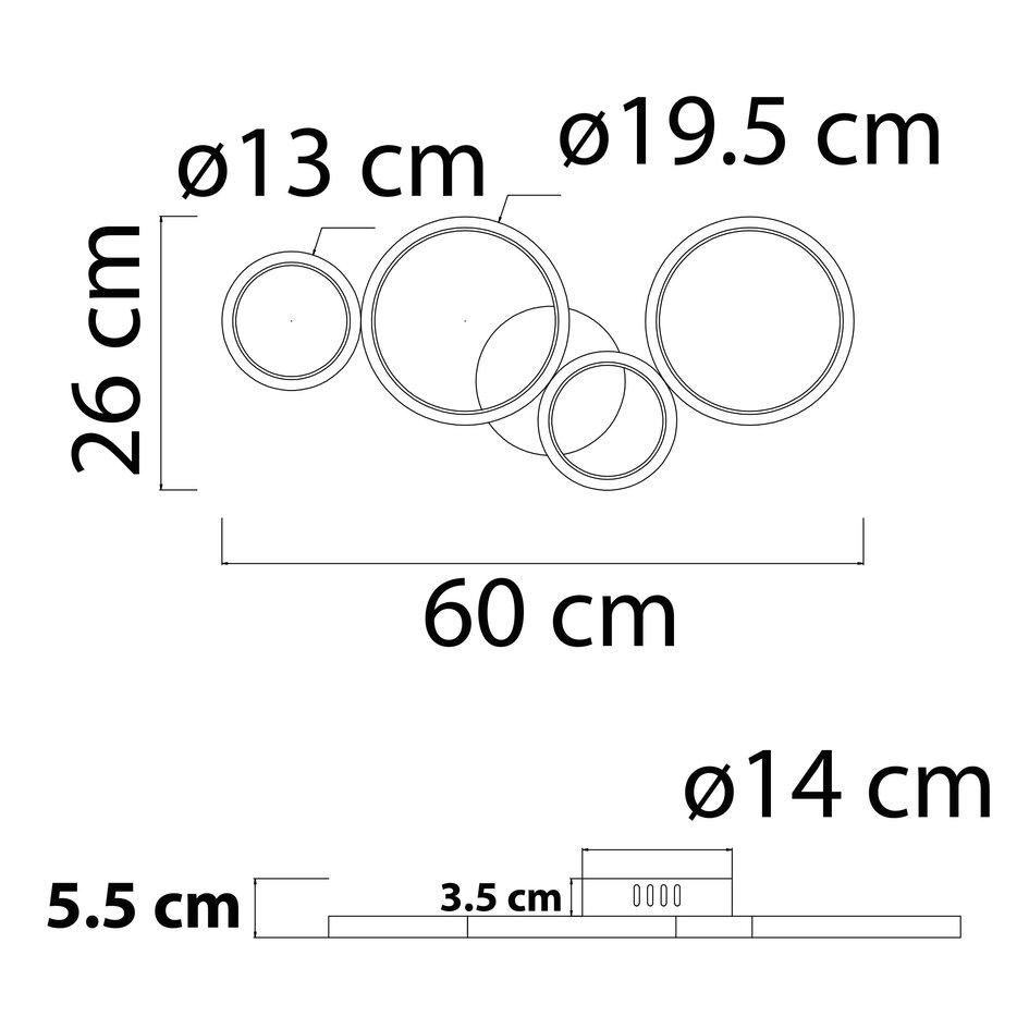 Plafonnier moderne avec variation à 3 niveaux - Lynn (LED intégrées)