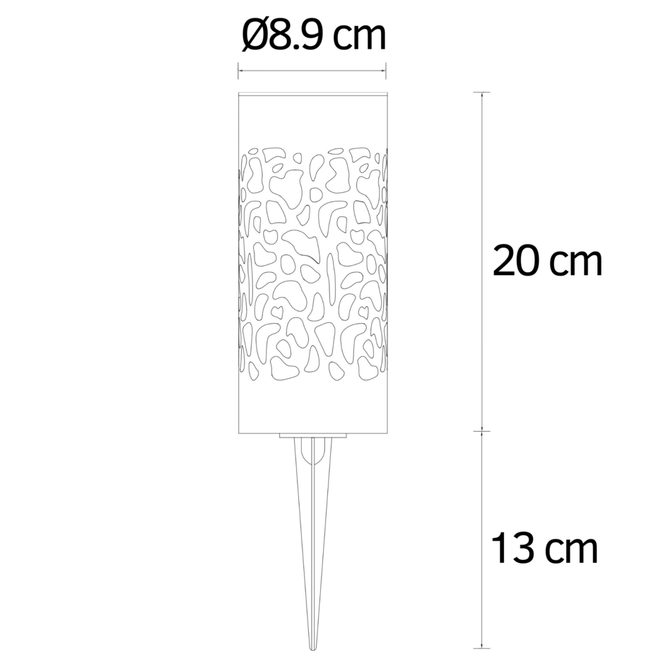 Spot solaire de jardin design noir - Aurora