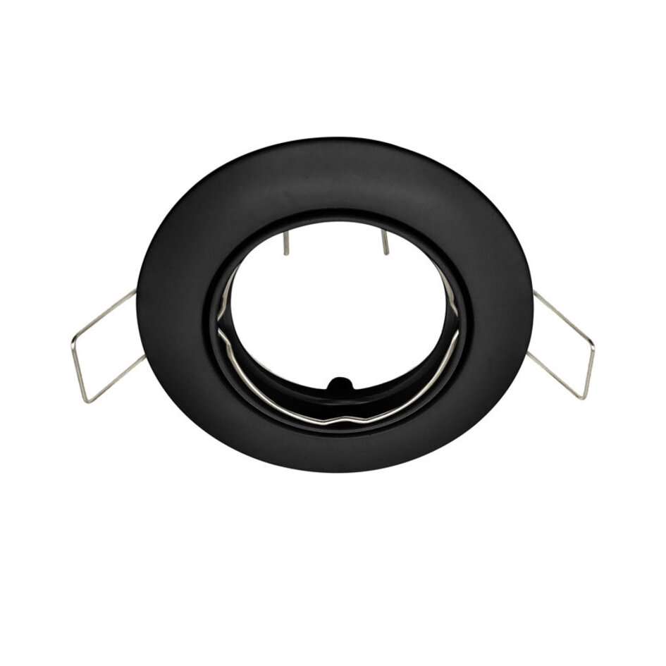 Spot encastré moderne rond inclinable noir - Fox