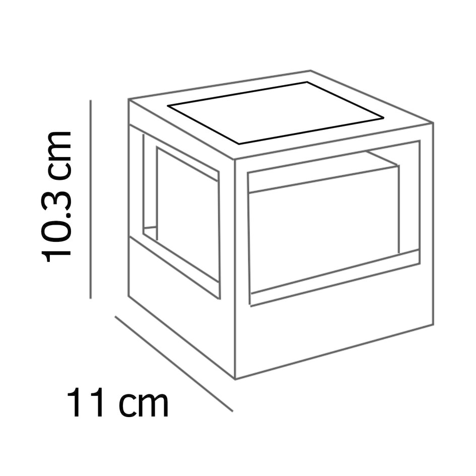 Applique carrée d'extérieur noire - Miles