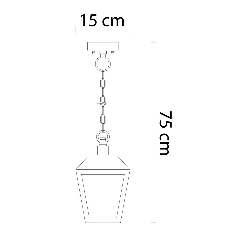 Suspension extérieure rustique noire - Joy