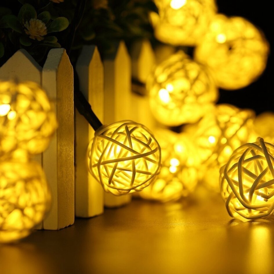 Guirlande lumineuse solaire décorative Woody, 7 m, 50 ampoules