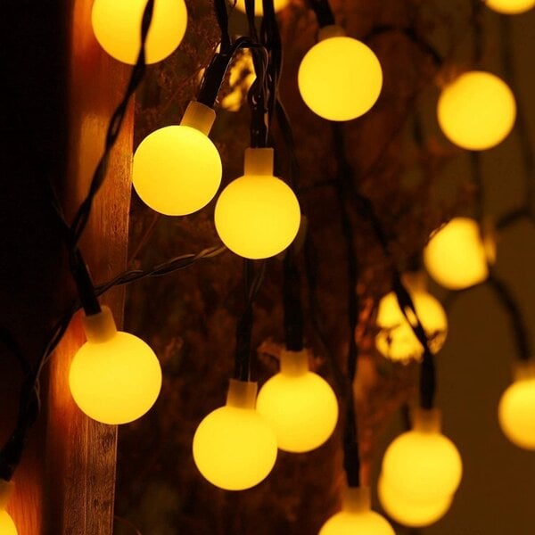 Guirlande lumineuse solaire à globes ronds Atlas, 12 m, 100 ampoules