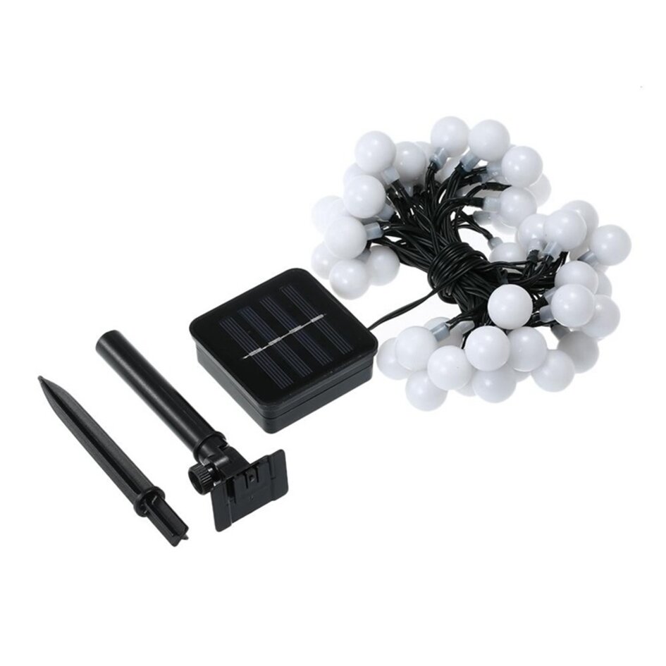 Guirlande lumineuse solaire à globes ronds Atlas, 12 m, 100 ampoules