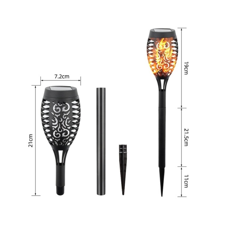 Torche solaire décorative noire - Vulcan