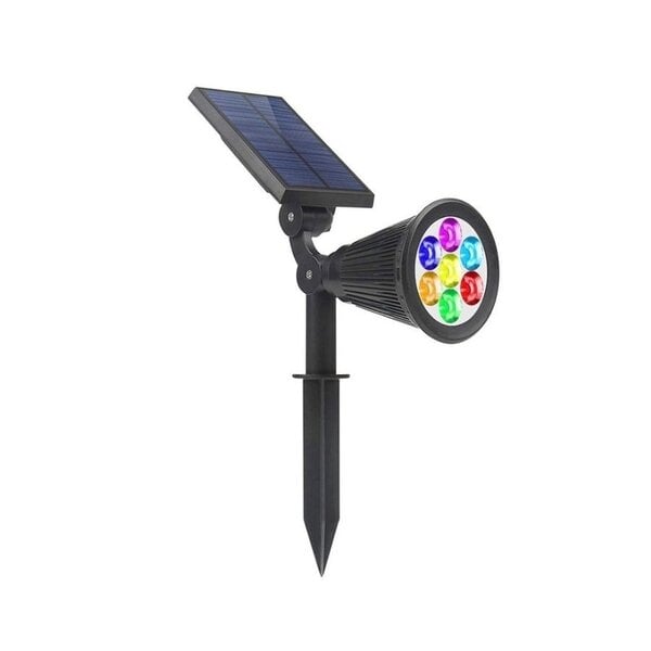 Spot de jardin solaire réglable Zuri RGB et blanc chaud - noir