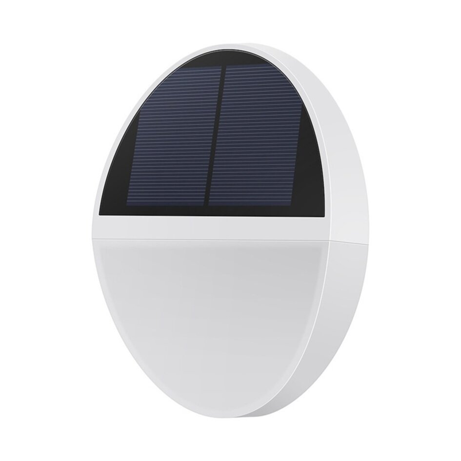 Applique murale solaire ronde Linus - blanche avec détecteur