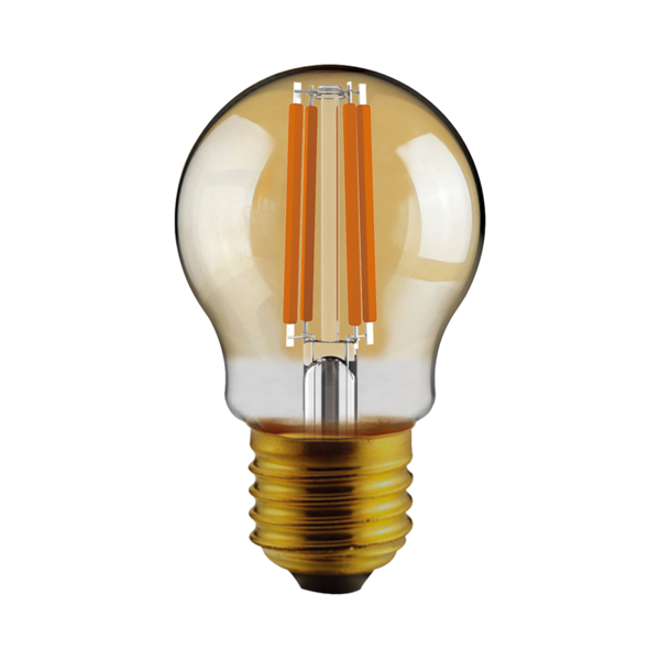 Ampoule LED à filament E27 2.5W, 2200K, verre ambré, Ø45, dimmable en 3 étapes