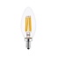 Lampe à bougie à filament LED E14 dimmable avec verre clair | 3.5W 2700K