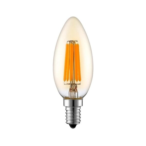 Ampoule flamme filament LED E14 dimmable, verre ambré 5,5 watts