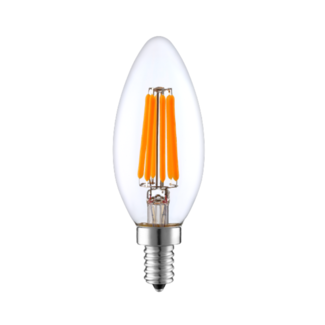 Lampe à bougie à filament LED E14 dimmable avec verre clair | 5.5W 2700K