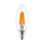 Lampe à bougie à filament LED E14 dimmable avec verre clair | 5.5W 2700K