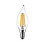 Ampoule flamme à pointe filament LED E14 dimmable, verre transparent 5,5 watts