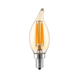 Lampe à bougie à filament LED E14 dimmable avec verre ambré | 5.5W 2200K