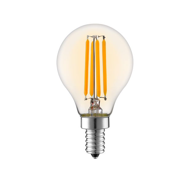 Ampoule filament LED E14 dimmable, verre ambré 5,5 watts