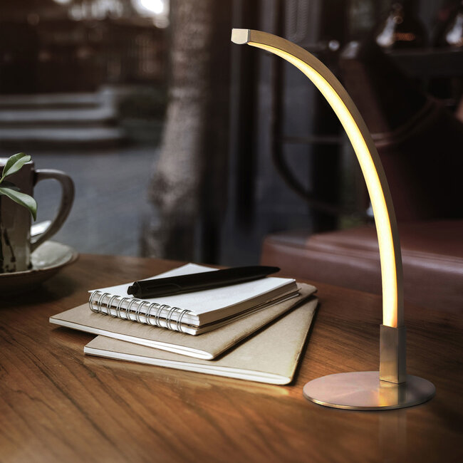 Lampe de table chevet design LED - Finn Chrome