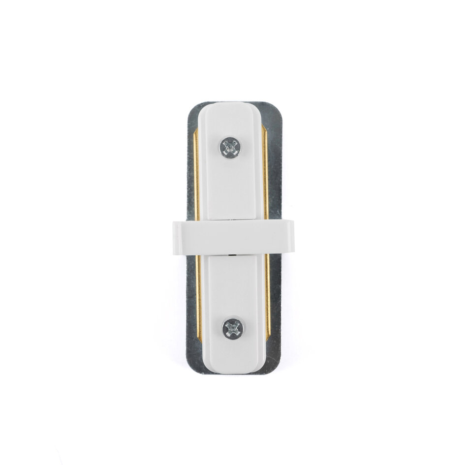Connecteur droit pour rail monophasé, blanc