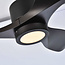 Ventilateur de plafond avec éclairage, à trois ailettes, noir - Mees