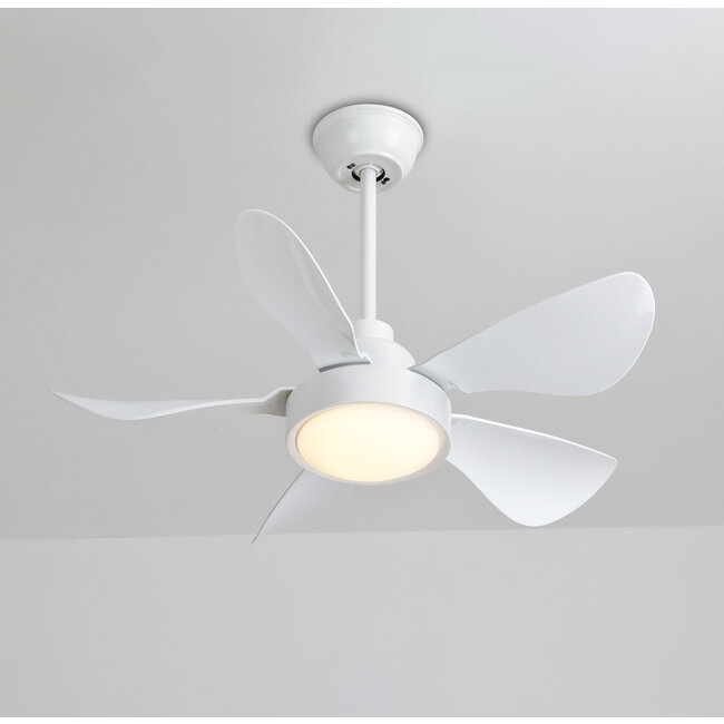 Ventilateur de plafond blanc avec télécommande incl. LED - Merel