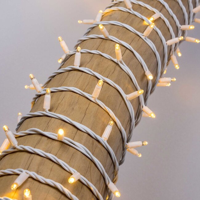 Guirlandes de Noël câble blanc connectables | blanc chaud | à partir de 10 m | 100 LEDs | caoutchouc