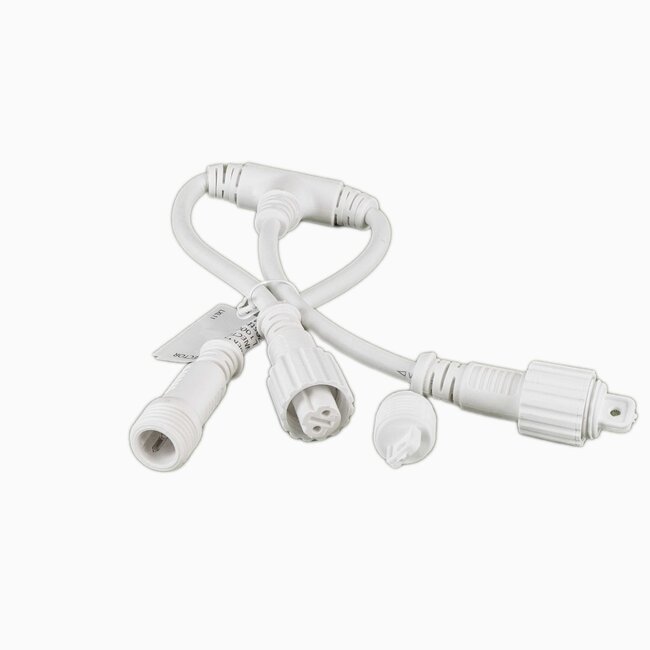 Connecteur 1 ou 2 éclairage de Noël câble de 0,3 m blanc - caoutchouc