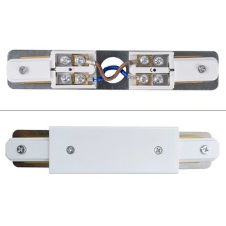 Connecteur droit double face pour rail monophasé - blanc