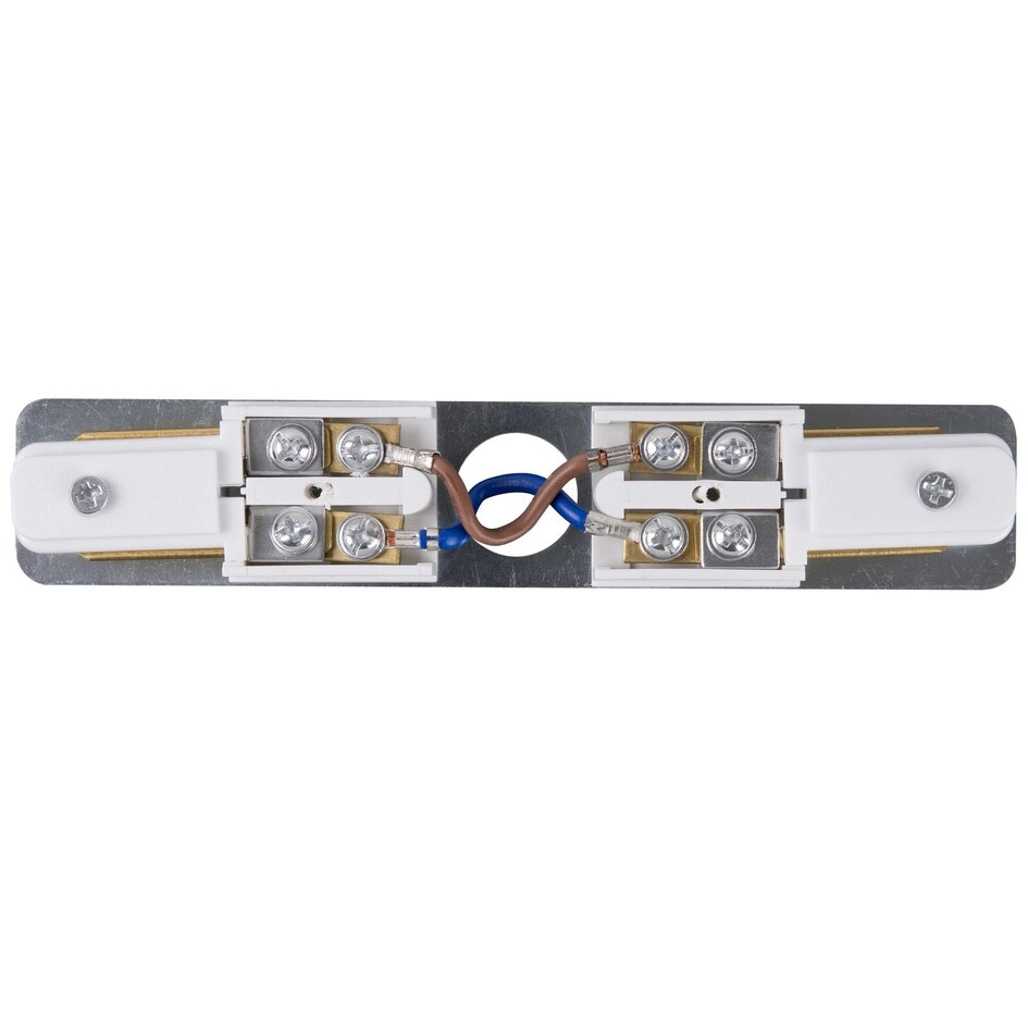 Bloc d’alimentation double pour raccordement central de rail monophasé, blanc