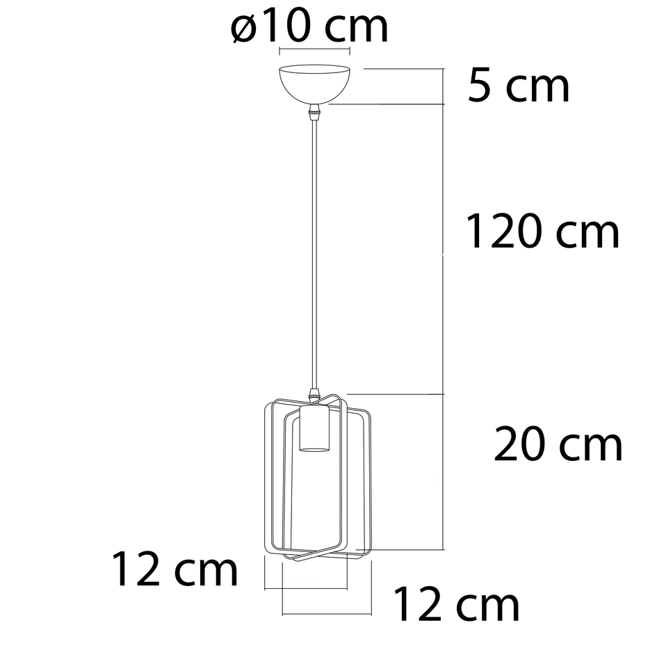 Lampe suspendue industrielle noire avec or - Pisa