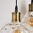 Lampe suspendue design verre transparent à l'effet cabossé 3-lumières - Verona