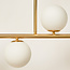 Suspension design doré avec verre blanc laiteux, 4 lumières - Asun