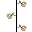 Lampadaire moderne noir mat et or avec verre ambré 3 Lumières - Fayette