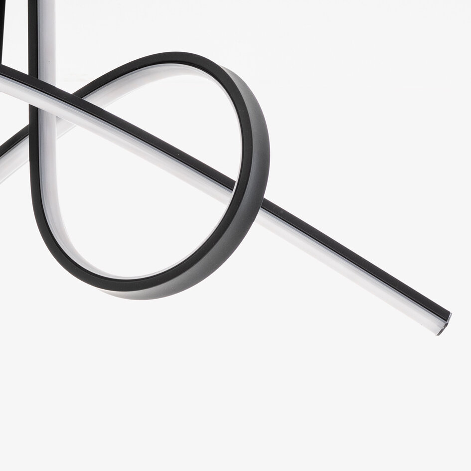 Plafonnier design noir avec LED dimmable en 3 étapes - Fallon