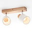 Plafonnier en bois 2 lumières Vicky - naturel et blanc