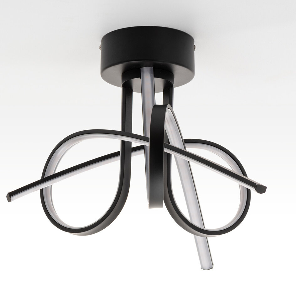 Plafonnier design noir avec LED dimmable en 3 étapes - Fallon