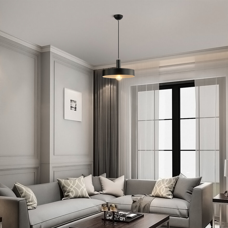 Suspension moderne noire mate - Bijou