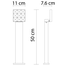 Lampe d'extérieur sur pied Carla noire à LED intégrée - 50 cm