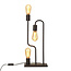 Lampe à poser Zus 3 lumières en métal noir au design dynamique