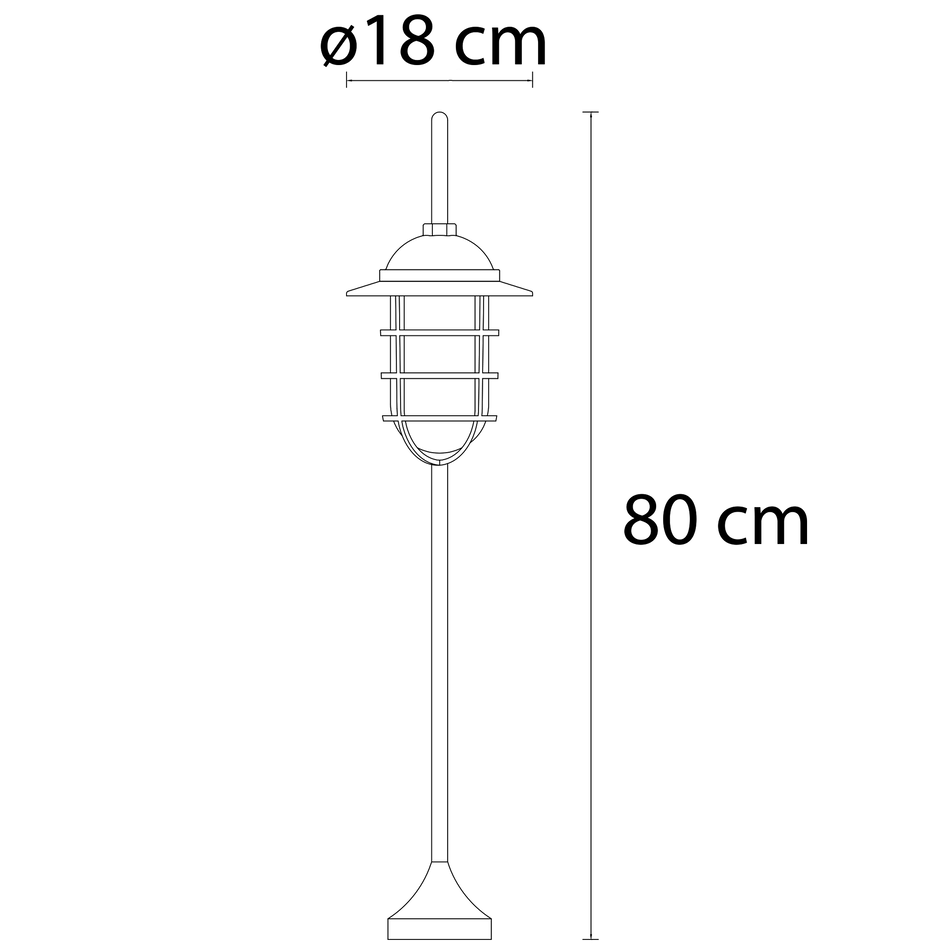 Lampadaire rurale Dave - noire