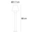 Lampadaire moderne Bruno noire, 80 cm