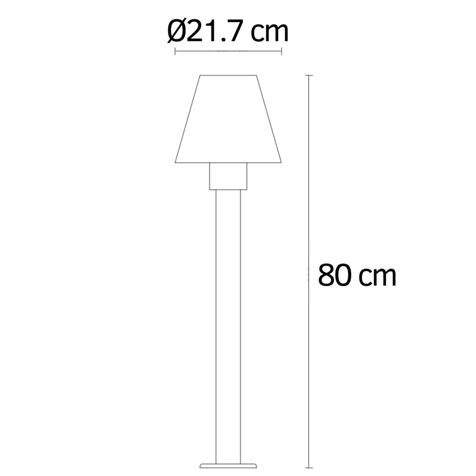 Lampadaire moderne Bruno noire, 80 cm