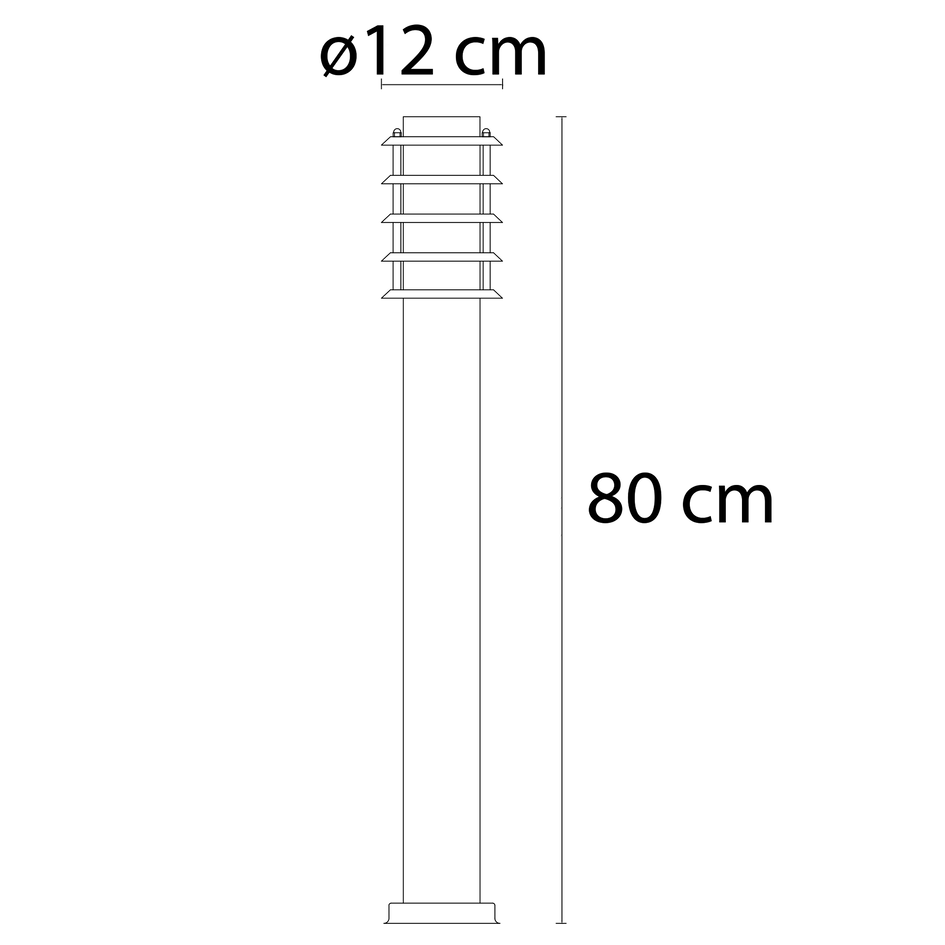 Lampe d'extérieur sur pied Silvio en acier inoxydable - 80 cm